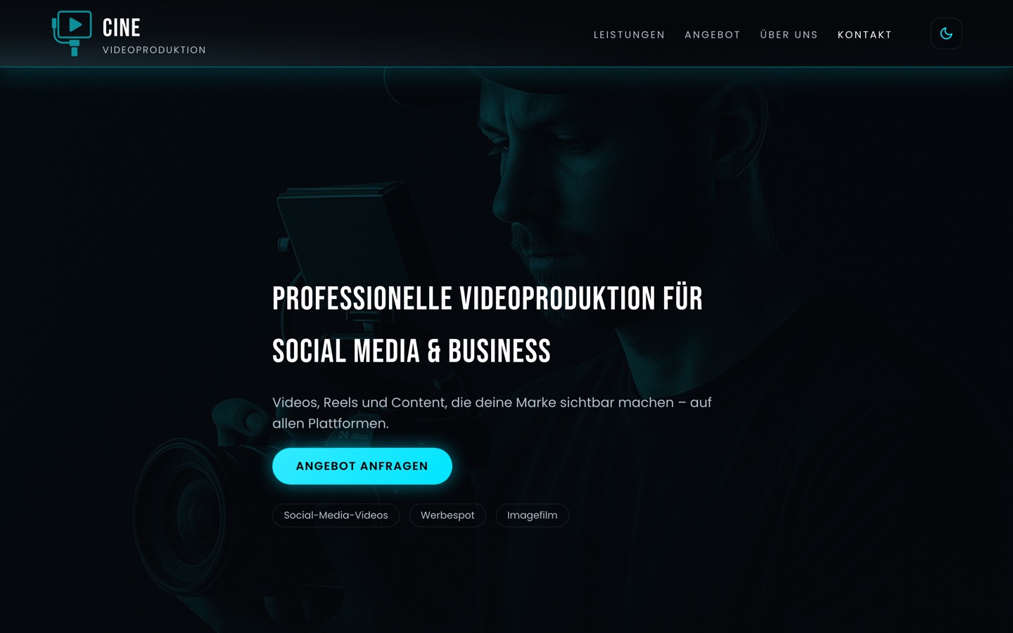 Screenshot der Live-Website cine-videoproduktion.de